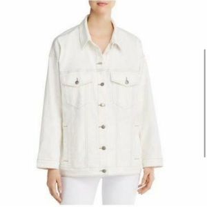 Eileen Fisher classic coat white Jean jacket